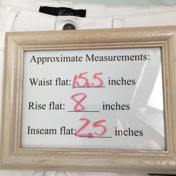 KanCan Hillary Raw Hem Distressed Denim Short White Women’s Size 27 The Buckle - Picture 13 of 13